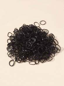 500pcs/Pack Colorful Disposable Hair Ties, Suitable For Girls' Daily Hair Accessories - Black - View 3