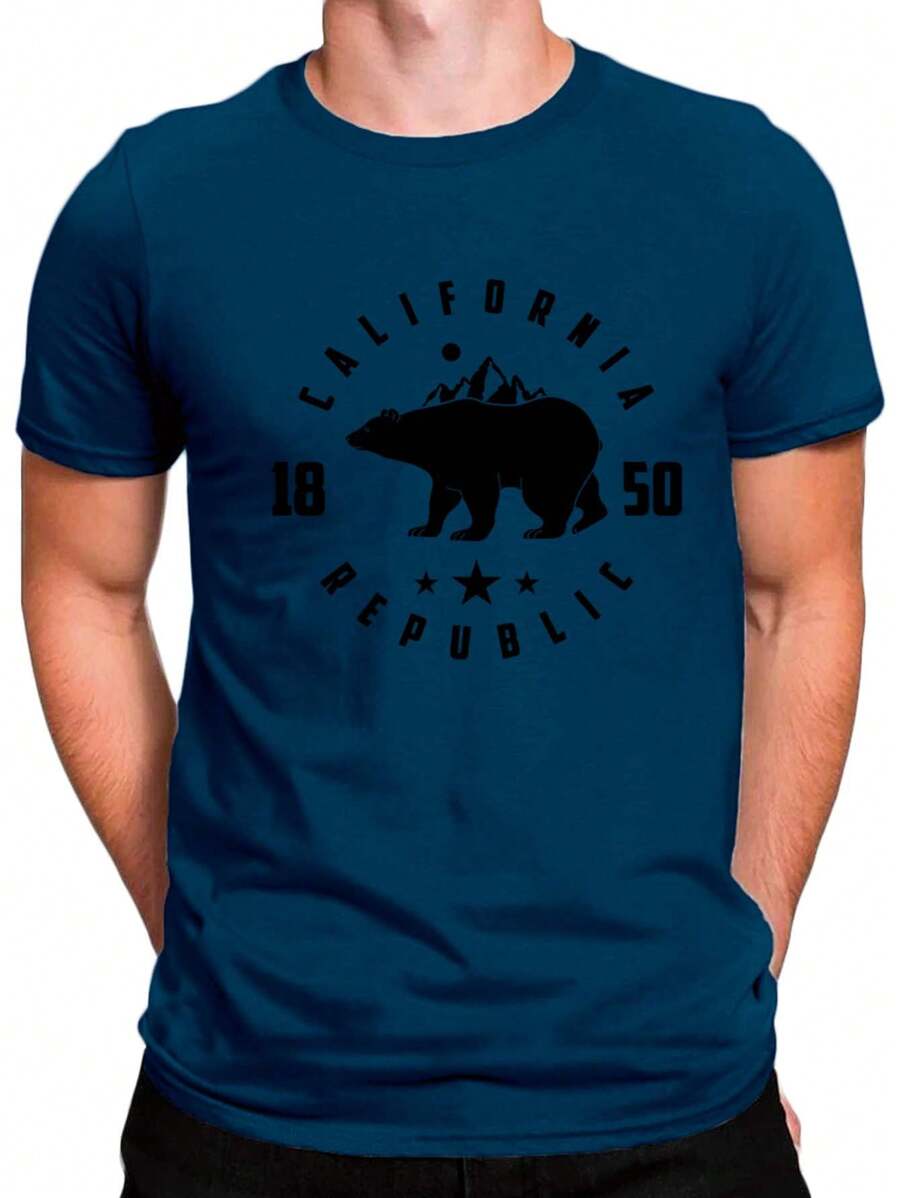 Men T-Shirts - 藏蓝色 - 查看 1