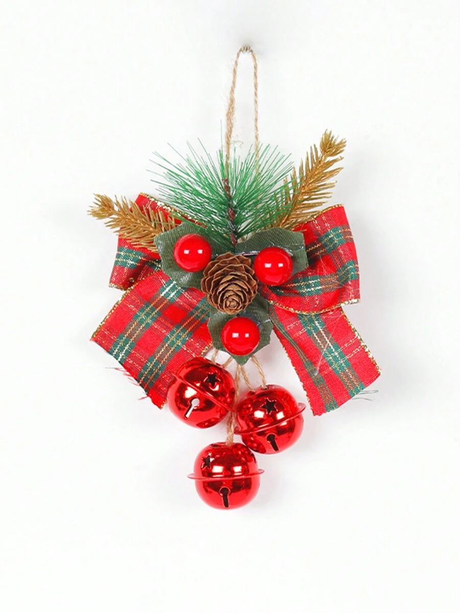 1pc Red Christmas Bell Shaped Decorative Pendant - Red - View 1