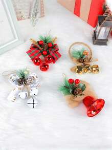 1pc Red Christmas Bell Shaped Decorative Pendant - Red - View 6