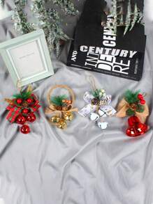 1pc Red Christmas Bell Shaped Decorative Pendant - Red - View 4