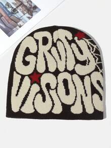 女款多色新款提花嘻哈帽，帽身印英文字母，百搭保暖街頭運動帽，適用於日常使用 - 彩色 - 查看 3