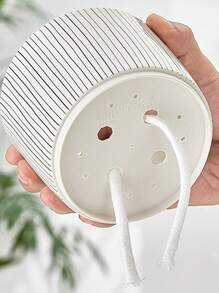 1pc Black And White Zebra Stripe Pattern Plastic Planter With Transparent Bottom, Creative And Simple Design, Self-Watering Rope And Thicken Water Storage Basin, Suitable For Gardening Such As Growing Potted Plants At Home.