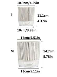 1pc Black And White Zebra Stripe Pattern Plastic Planter With Transparent Bottom, Creative And Simple Design, Self-Watering Rope And Thicken Water Storage Basin, Suitable For Gardening Such As Growing Potted Plants At Home.