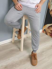 Calça Jogger de Moletinho Masculina para Atividade Física em Academia e Corrida - Cinza Claro - Visão 7