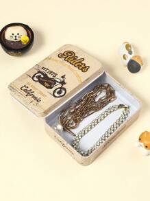 New Style Creative & Portable Rectangular Tin Box For Card, Hair Accessories And Jewelry Storage - Multicolor - View 2