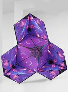 1 pieza 3d cubo ( de color al azar ) geométrico espacio tridimensional descomprimiendo Juguete - Morado - Ver 4