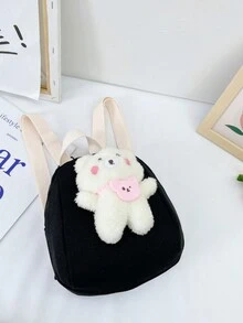 3-5歲幼兒用學齡前背包,可愛迷你熊設計兒童肩背包（男女適用） - 黑色 - 查看 3