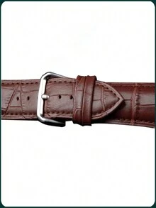 Correa De Reloj De Cuero De Pu Con Diseño De Bambú / Banda De Reloj De Cuero De Vaca - Rojo - Ver 4