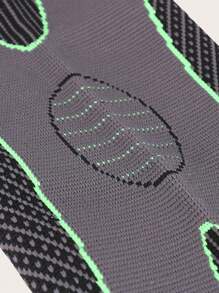 1pc Knitted Warm Sports Knee & Calf Sleeve With Cushioning Effect For Compression, Protection - Green - View 3