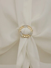 1 件裝女式金三角合金水鑽襯衫扣,時尚多功能圍巾環,實用腰帶夾,帶多功能圍巾