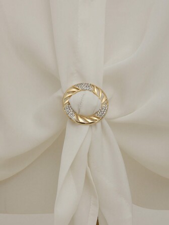 1 件裝女式金三角合金水鑽襯衫扣,時尚多功能圍巾環,實用腰帶夾,帶多功能圍巾