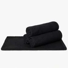 KIT 5 Toalhas para Salão 72x45 cm - Preto - Visão 3