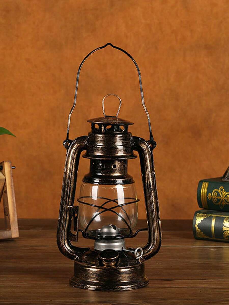 1只古董銅質煤油燈老式油燈 - 銅色 - 查看 1