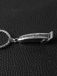 1 pieza Collar con colgante de hombres polo en forma de con diseño creativo - Plateado - Ver 2