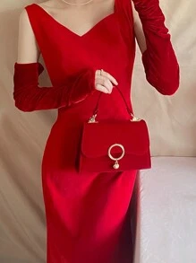 1pc Red Heart Shaped Pendant Decoration Ladies' Crossbody Bag Or Handbag Valentines