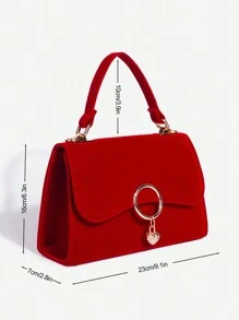 1pc Red Heart Shaped Pendant Decoration Ladies' Crossbody Bag Or Handbag Valentines