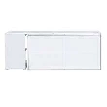 MERAX Queen Size Murphy Bed With Rotable Desk, White/Gray - White - View 5