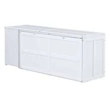 MERAX Queen Size Murphy Bed With Rotable Desk, White/Gray - White - View 6