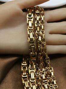 1 Stück 5mm 6mm 8mm breite neue hochwertige goldene Edelstahl Byzantinische Choker Halskette für Herren