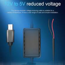 Mini USB-Straight Car Dash Cam Wire 3.2m DVR Hardwire Cable Kit Video Recorder 12 24V To 5V Mini Micro USB Charger Line Auto Dashcam Camera - Black - View 10