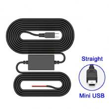 Mini USB-Straight Car Dash Cam Wire 3.2m DVR Hardwire Cable Kit Video Recorder 12 24V To 5V Mini Micro USB Charger Line Auto Dashcam Camera - Black - View 7