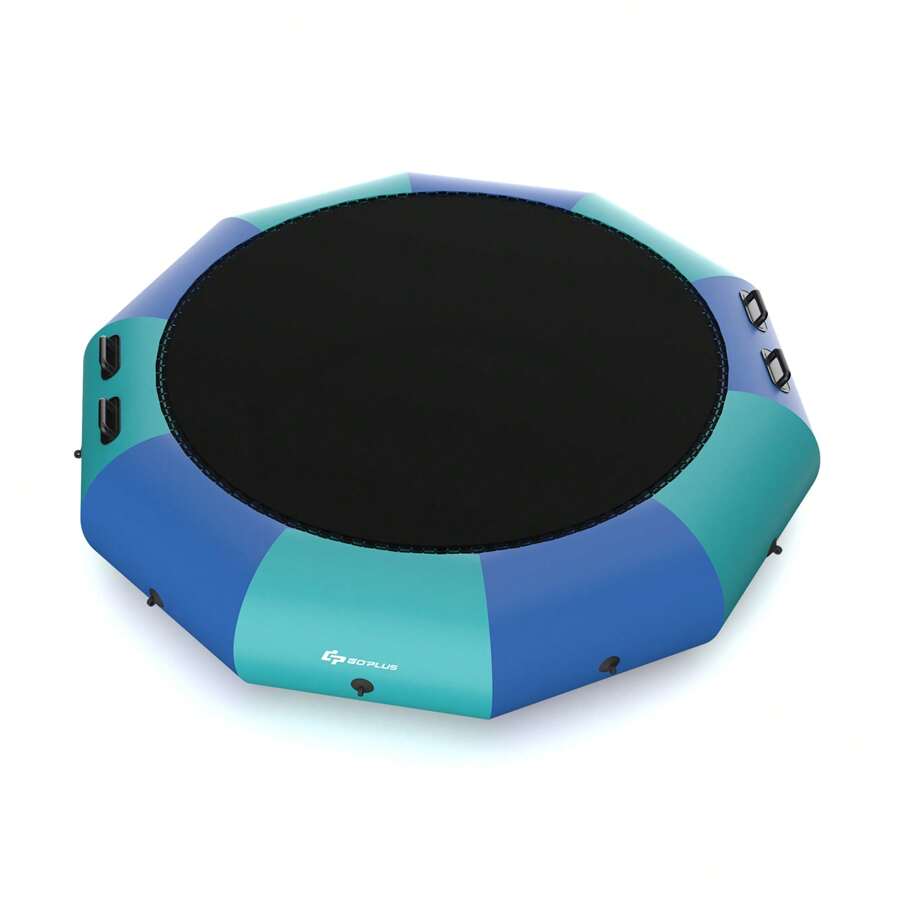 COSTWAY 12FT Inflatable Water Bouncer Splash Padded Water Trampoline - Blue - View 1