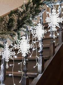 1 Juego De Decoración Colgante De Copo De Nieve Blanco Para Navidad - Blanco - Ver 6