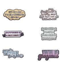 6pcs/set English Alphabet Badge Brooch Pin, Creative New Accessory For Bags - Multicolor - View 1