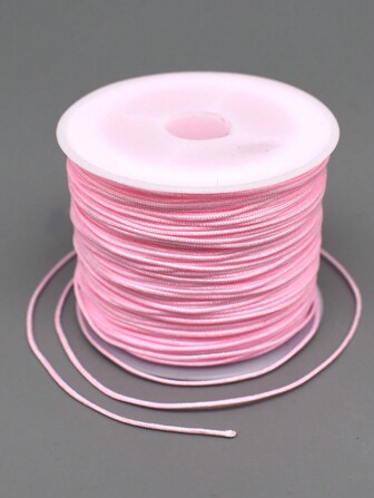 1pc Non-elastic Pink Beading Cord, Colorful Crafting Thread String Cord For Jewelry Making Bracelet Necklace DIY Craft Bead String  Beading   Crafting Cords
