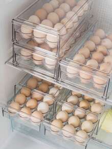 Refrigerator Egg Storage Drawer Type Box, , Stackable Egg Storage Container For Refrigerator, 1pc - Trong sáng - Xem 6