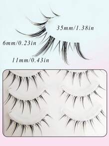 Asiteo Manga Lashes 5 对仿貂皮睫毛自然短款全条睫毛透明带柔软睫毛延长