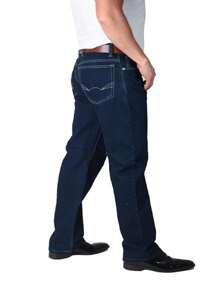 Pantalón Vaquero De Mezclilla Gruesa 14 Onzas Varias Tallas - Azul lavado oscuro - Ver 1