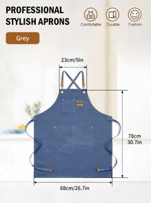 Tạp dề - Màu xanh lam - Xem 3