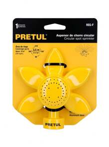 Aspersor Base Metálica Circular, Tipo Flor, Entrada de Agua 3/4" - Amarillo - Ver 2