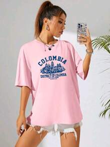 Plus Size T-shirts - 淺粉色 - 查看 1