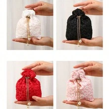 1個迷你拉繩禮品包裝袋,黑色 - 黑色 - 查看 3