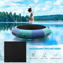 COSTWAY 12FT Inflatable Water Bouncer Splash Padded Water Trampoline - Blue - View 6