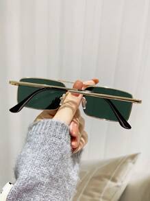 New Fashion Alloy Framed Stylish Eyeglasses For Street Photography, Square Frames