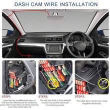 Mini USB-Straight Car Dash Cam Wire 3.2m DVR Hardwire Cable Kit Video Recorder 12 24V To 5V Mini Micro USB Charger Line Auto Dashcam Camera - Black - View 6