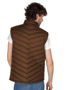 Vest For Men Quilted Lightweight Repellent Casual Basic - Chocolate Brown - View 2