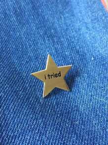 1入組金色五角星形“i Tried”胸針
