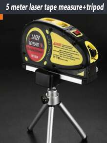 Nivel láser negro, láser de línea cruzada multipropósito con cinta métrica de 8 pies ajustada para línea estándar y métrica, adecuada para colgar trípode de metal. ¡Use este nivel láser multipropósito para medir sus proyectos con precisión! Un conjunto de regla de nivel láser - Multicolor - Ver 10