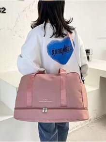 Bolsa de viagem desportiva impermeabilizante para ginástica - Rosa chiclete - Visão 2