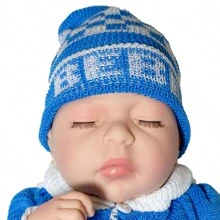 Muñeco Bebe Prematuro Dormido mini - Azul - Ver 2