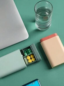 Grids Pill Storage Box Travel Medicines Storage Box Drug Separation Mini Portable Organizer Container With Seal box - Grey - View 7