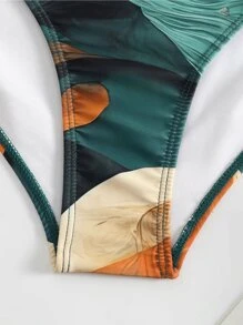 2pcs Vintage Bathing Suit For Women, Swimwear With Chiffon Cover Up, Summer