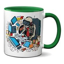 Caneca Esqueleto Programador Presente Criativo Personalizado