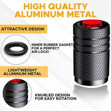 4/8Pcs Tire Valve Stem Cap Cover - Tire Air Caps Metal with Plastic Liner Corrosion Resistant Leak-Proof for Car Truck Motorcycle SUV and Bike