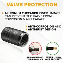 4/8Pcs Tire Valve Stem Cap Cover - Tire Air Caps Metal with Plastic Liner Corrosion Resistant Leak-Proof for Car Truck Motorcycle SUV and Bike